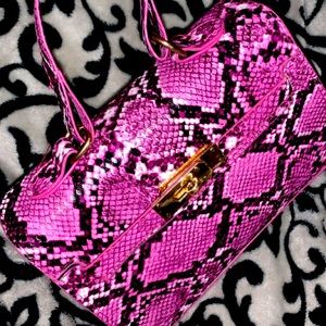 Pink snake skin bag